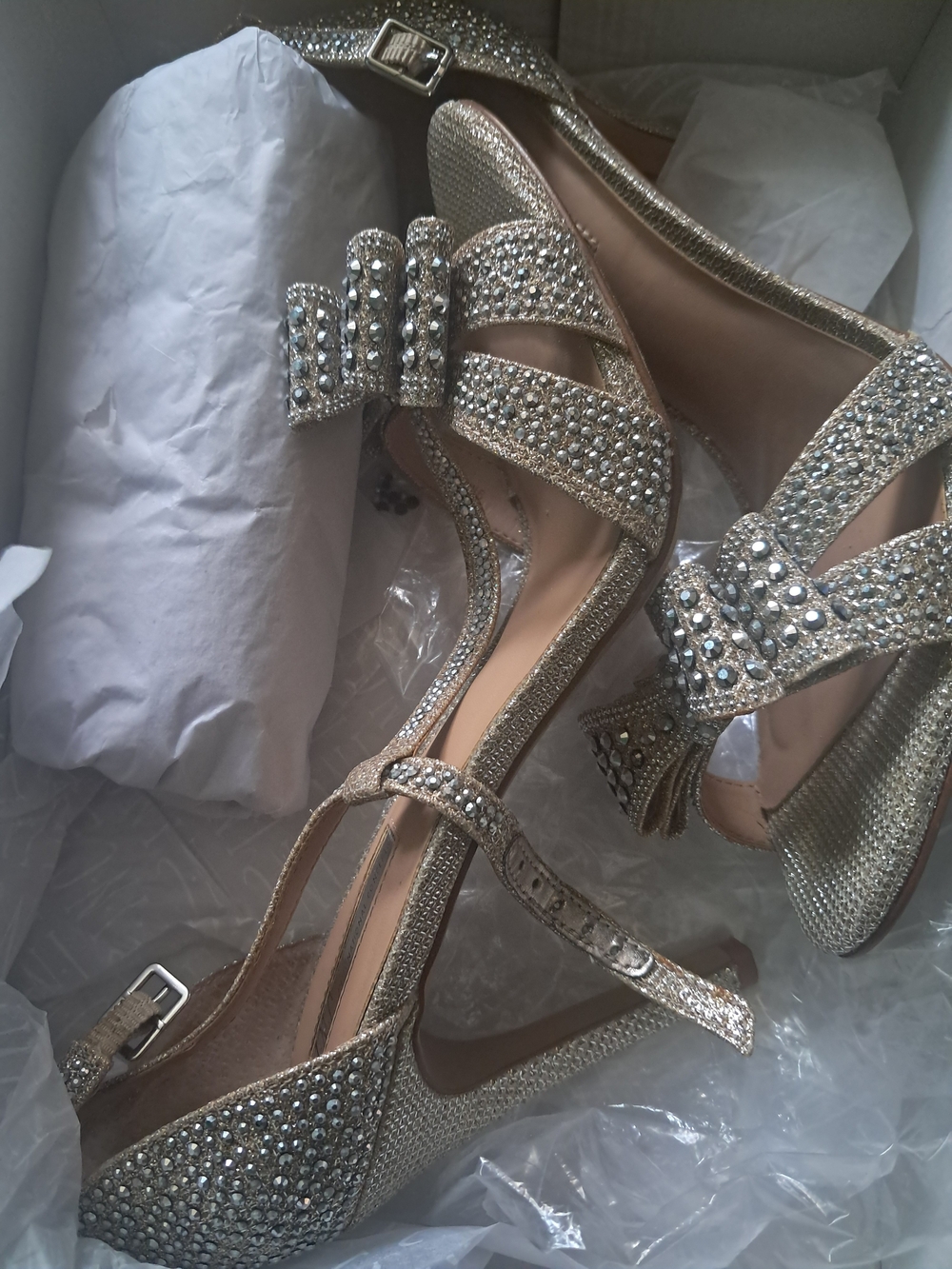 INC International Concepts Gold Crystal-Embellished Dress Heels